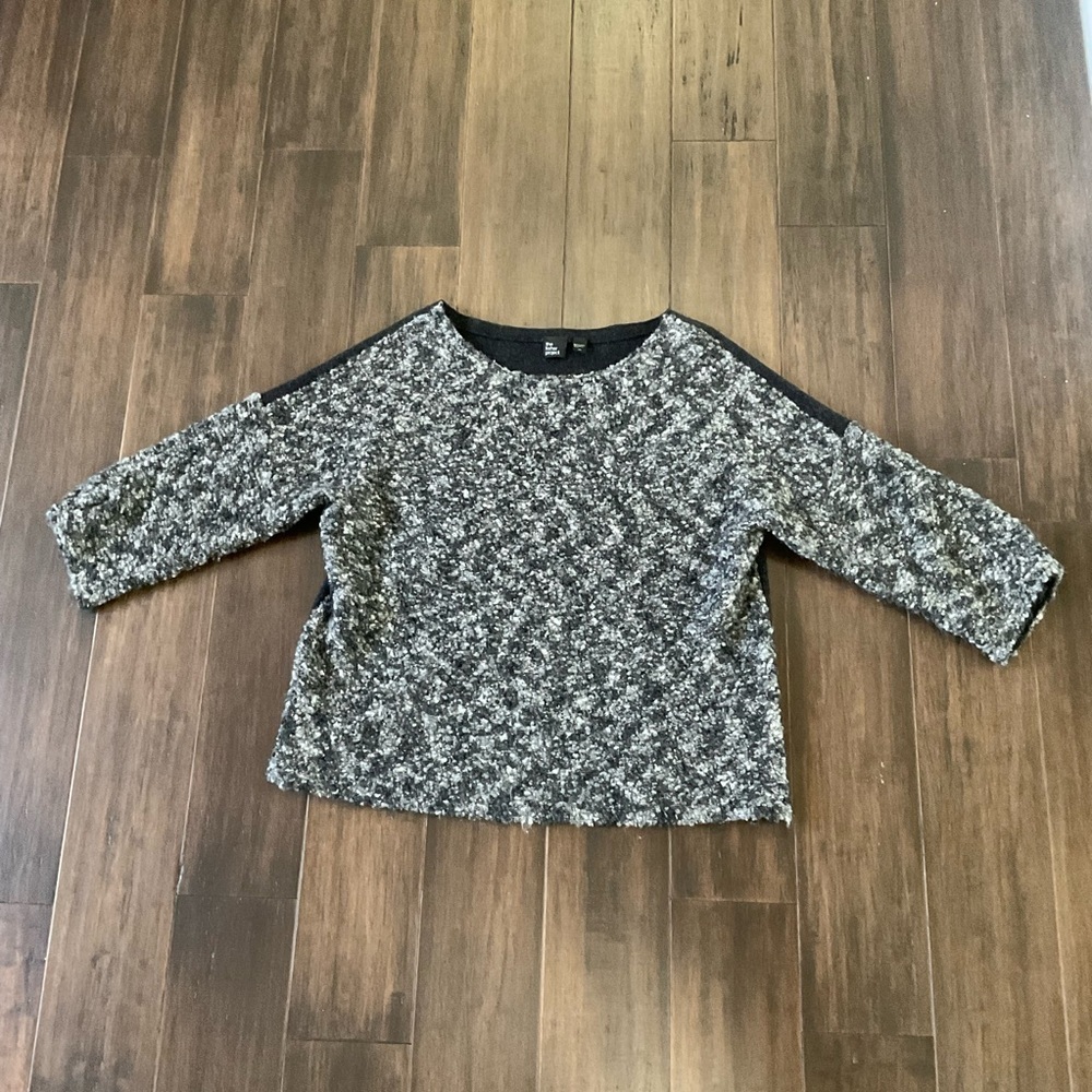 Eileen Fisher The Fisher Project Wool Mohair Ash Black Chunky Sweater Size M